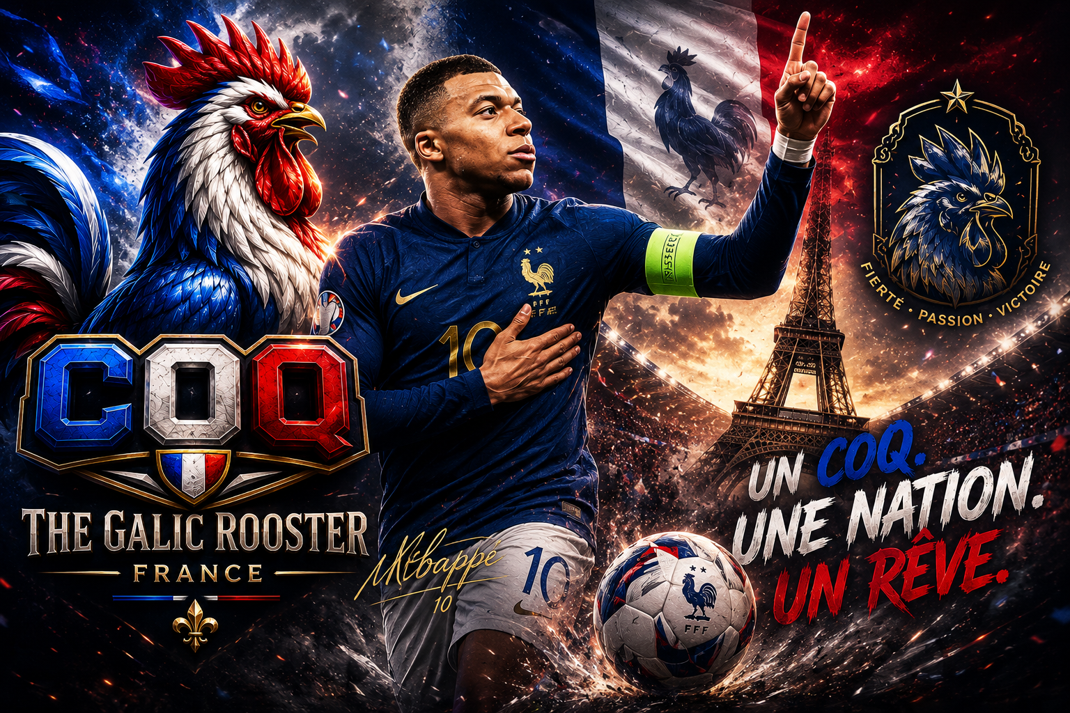 The Gallic Rooster — France World Cup hero art
