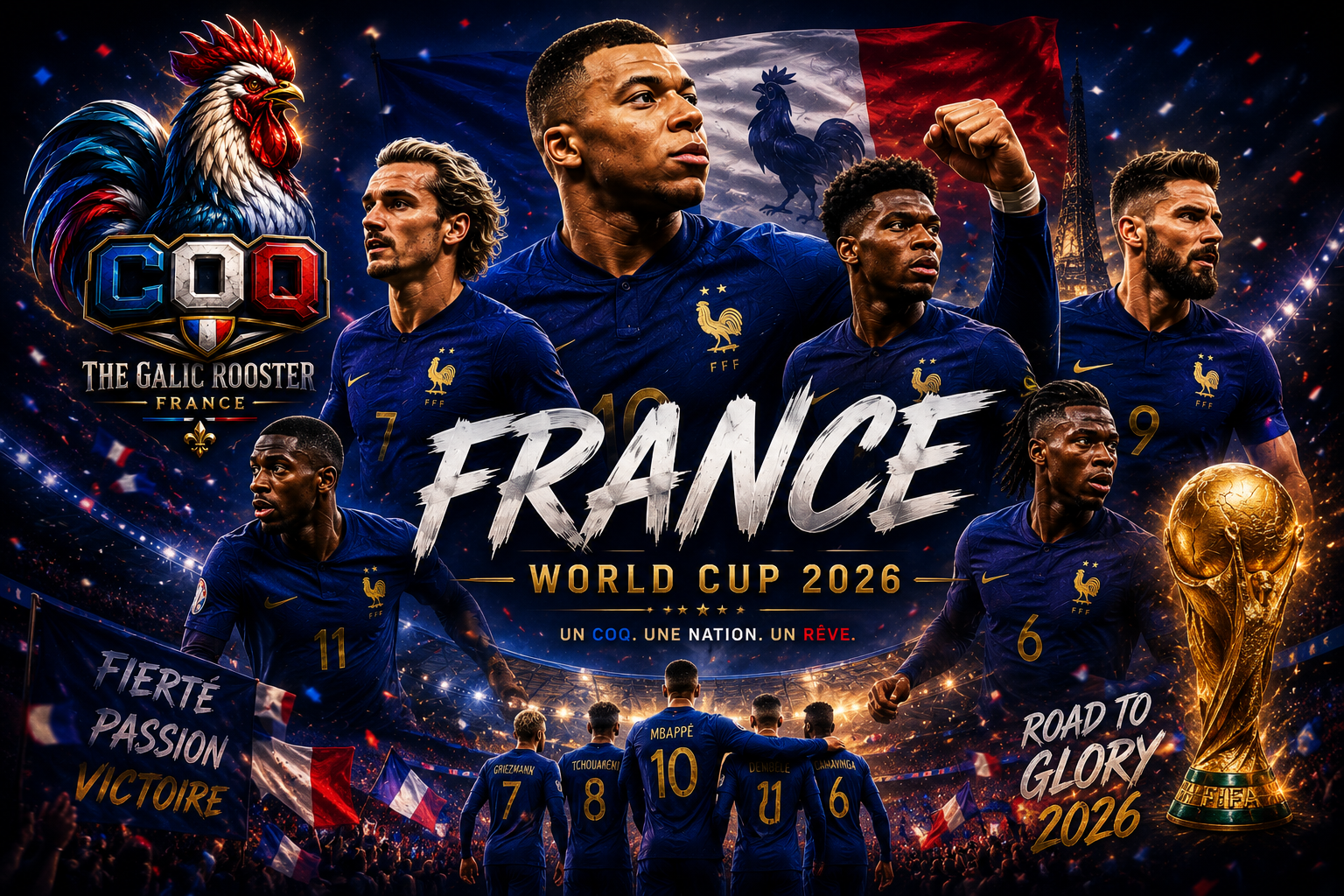 France World Cup 2026 — The Gallic Rooster squad art